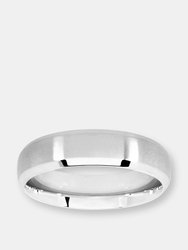 Crucible Men's Satin Stainless Steel Beveled Comfort Fit Ring