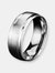 Crucible Men's Satin Stainless Steel Grooved Comfort Fit Ring