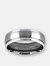 Crucible Men's Satin Stainless Steel Grooved Comfort Fit Ring