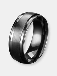 Crucible Men's Satin Stainless Steel Grooved Comfort Fit Ring