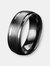 Crucible Men's Satin Stainless Steel Grooved Comfort Fit Ring