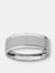 Crucible Men's Stainless Steel Brushed and Polished Grooved Ring