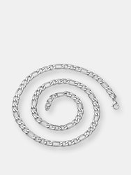 Crucible Men's Stainless Steel Polished Figaro Chain Necklace