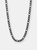 Crucible Men's Stainless Steel Polished Figaro Chain Necklace - Black
