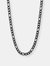 Crucible Men's Stainless Steel Polished Figaro Chain Necklace - Black