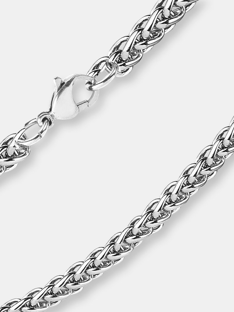 Crucible Men's Stainless Steel Polished Spiga Chain Necklace
