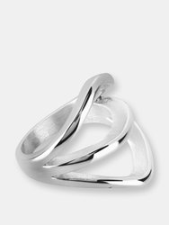 ELYA Free Form Stainless Steel Ring - White