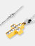 ELYA Polished Cubic Zirconia Inlay Cross Gold Plated Stainless Steel Pendant Necklace - 19"