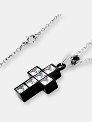 ELYA Polished Cubic Zirconia Inlay Cross Gold Plated Stainless Steel Pendant Necklace - 19"