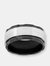 Men's Black Plated Two-Tone Stainless Steel Textured Dual Finish Spinner Ring