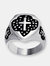 Men's Stainless Steel Polished Black Resin Cross Ring