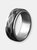 Men's Two-Tone Stainless Steel Diamond Textured Inlay Spinner Ring
