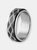 Men's Two-Tone Stainless Steel Diamond Textured Inlay Spinner Ring - Two-Tone