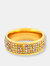 Polished Crystal Stones Gold Plated Stainless Steel Ring