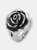 Stainless Steel Blooming Antiqued Rose Ring - Stainless Steel