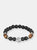 Zodiac Bead Bracelet with Black Lava and Natural Stones