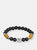 Zodiac Bead Bracelet with Black Lava and Natural Stones