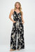 Alaiya Solid Strap Jumpsuit - Black/Tan Floral