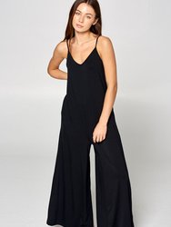 Alaiya Solid Strap Jumpsuit - Black