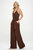 Bridget Side Tie Strappy Jumpsuit With Pockets - Dark Brown