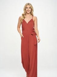 Bridget Side Tie Strappy Jumpsuit With Pockets