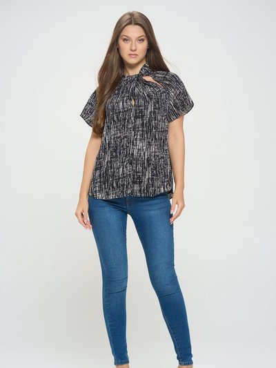 West K Camilla Flutter Sleeve Woven Top With Neck Cutouts product