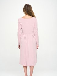 Charlee Long Sleeve A-line Knit Dress with Pockets