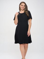 Elli Plus Size Short Sleeve Dress - Black