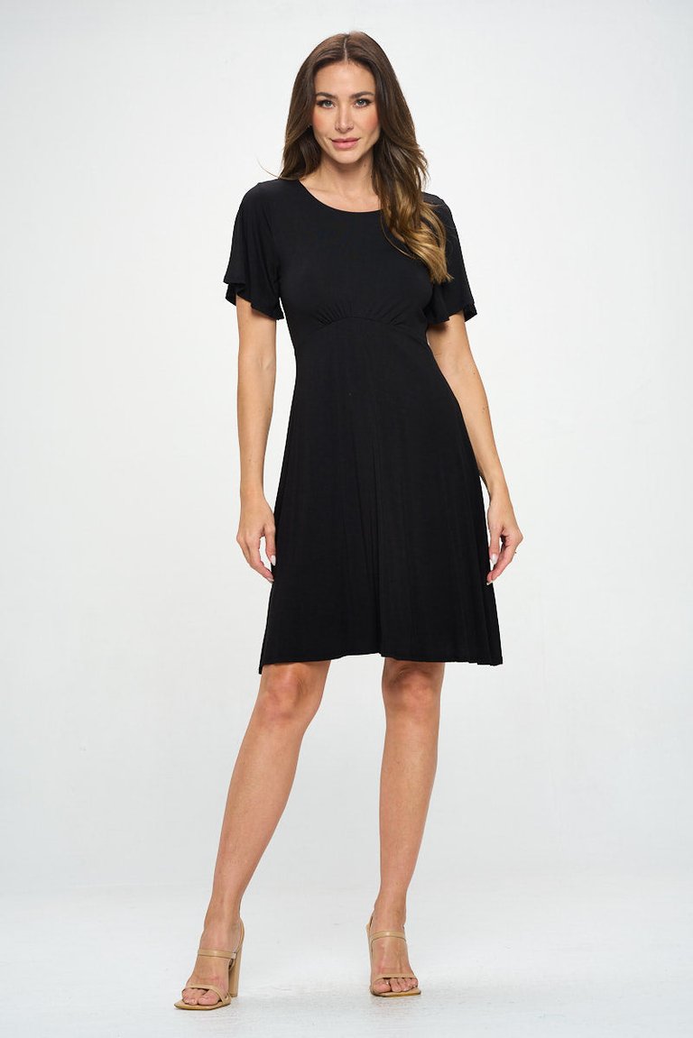 Elli Short Sleeve Dress - Black