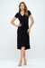 Emma Ruched Midi Wrap Dress - Black