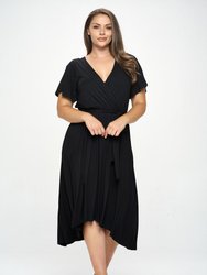 Georgia Plus Size Wrap Dress - Black