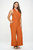 Jillian Plus Size Sleeveless Knit Jumpsuit - Burnt Orange