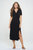 Jocelyn Side Ruched Midi Dress - Black