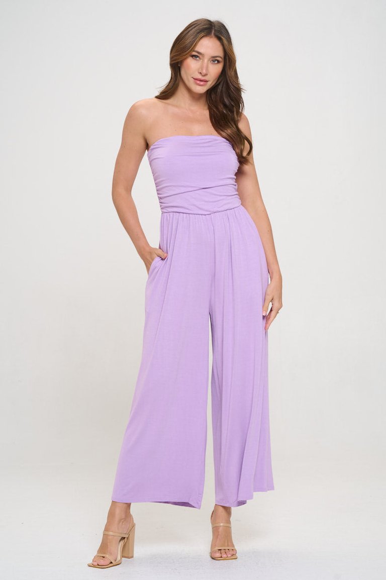 Kara Strapless Knit Jumpsuit - Lavender