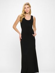 Kelly Knit Racerback Maxi Dress - Black