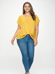 Leah Plus Size Short Sleeve Woven Top