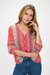 Lina Roll-Tab Sleeve V-Neck Blouse