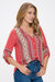 Lina Roll-Tab Sleeve V-Neck Blouse