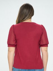 Lizzy Plus Size Short Sleeve Knit Top