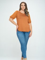 Lizzy Plus Size Short Sleeve Knit Top