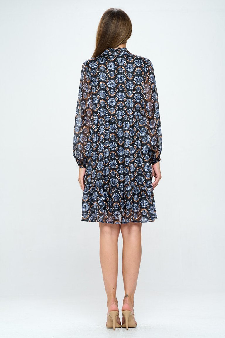 Margot Long Sleeve Chiffon Dress