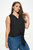 Nyla Plus Size Sleeveless Tie Front Collar Top