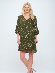 Rebecca Mini Dress - Green Dot