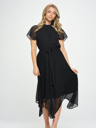 Farrah Asymmetric Corset Frill Mini Dress in Black