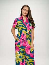 Tiffany Plus Size Flutter Sleeve Knit Jumpsuit