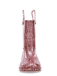 Kids Glitter Rain Boot - Rose Gold