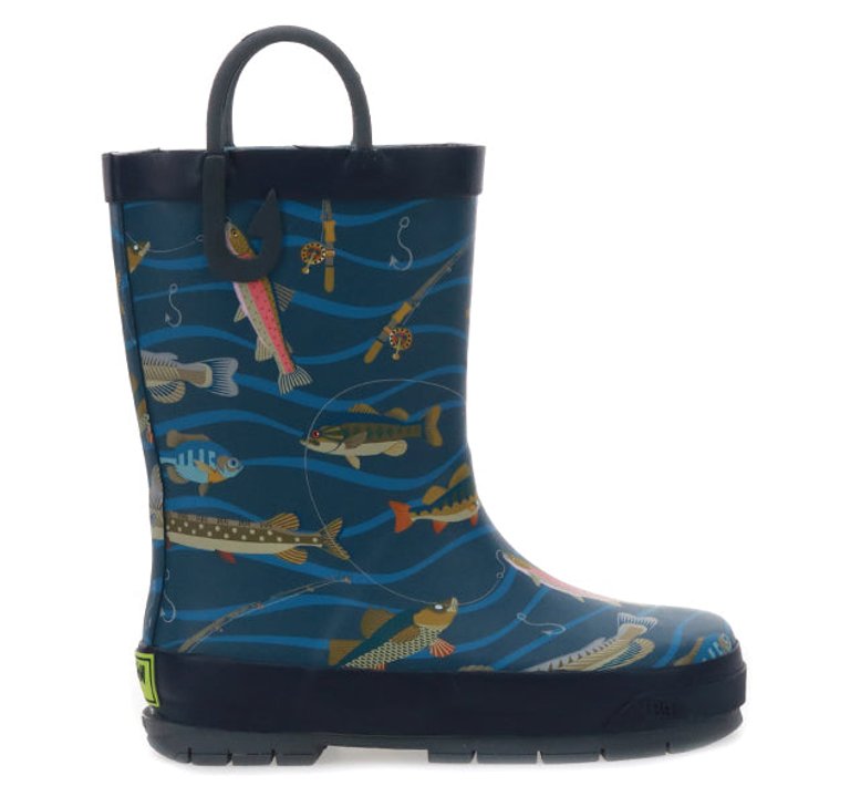 Kids Gone Fish'n Rain Boot - Navy