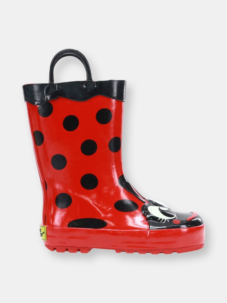Kids Ladybug Rain Boots - Red - Red