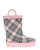 Kids Precious Plaid Rain Boot - Pink
