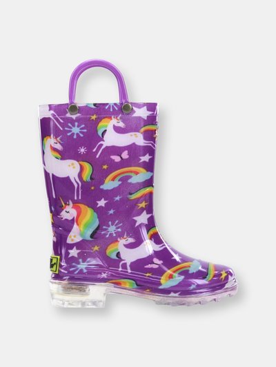 Western Chief Kids Rainbow Unicorn Lighted PVC Rain Boot - Purple product
